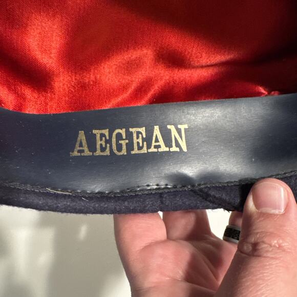 Vintage Aegean Greek Fisherman's Black Wool Hat 58cm 7 1/4 made in Greece - Picture 7 of 9